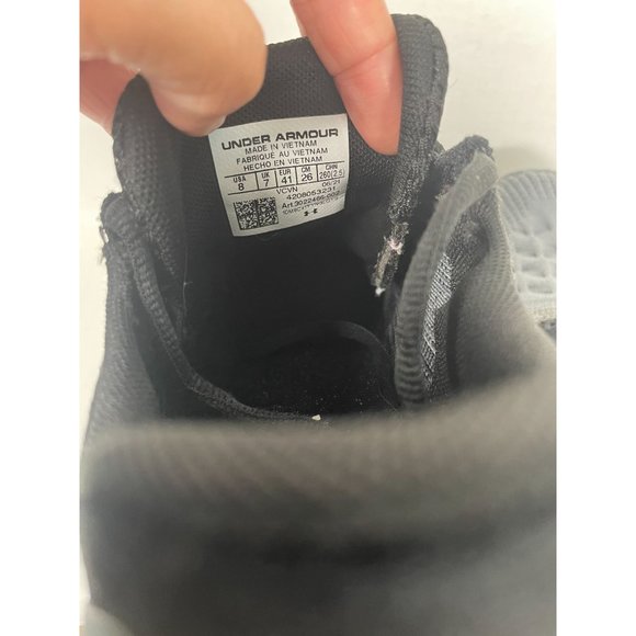 Men size 8, UNDER ARMOUR Men's Black/Gray Sneakers - Picture 6 of 7